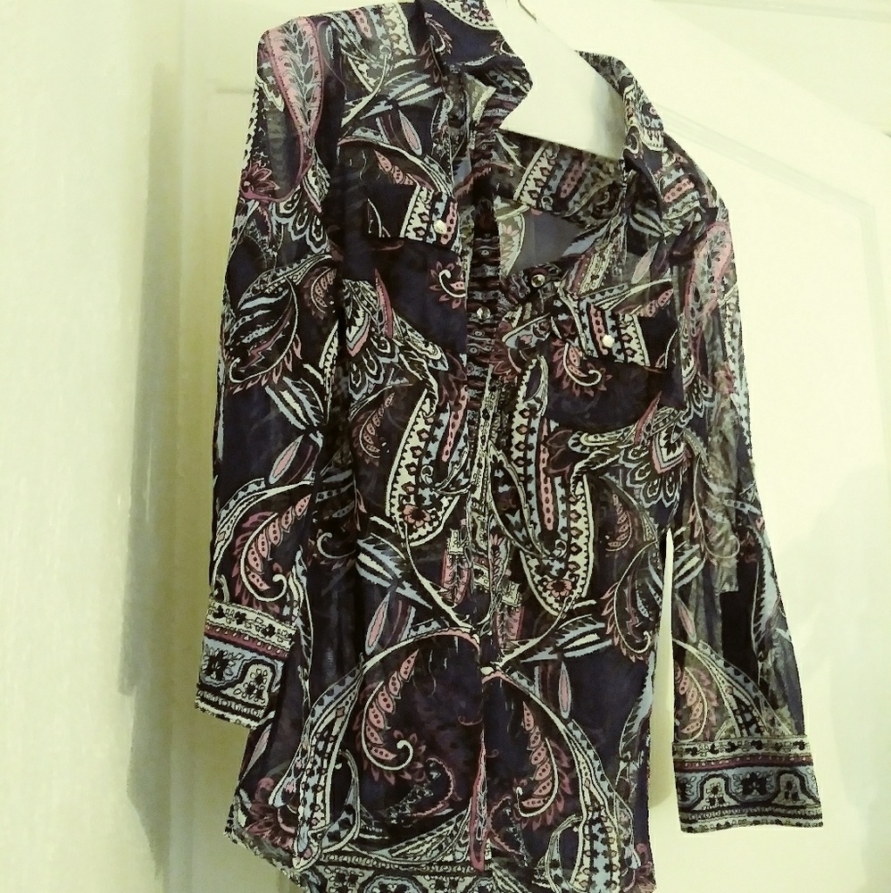 Multicolor sheer shirt